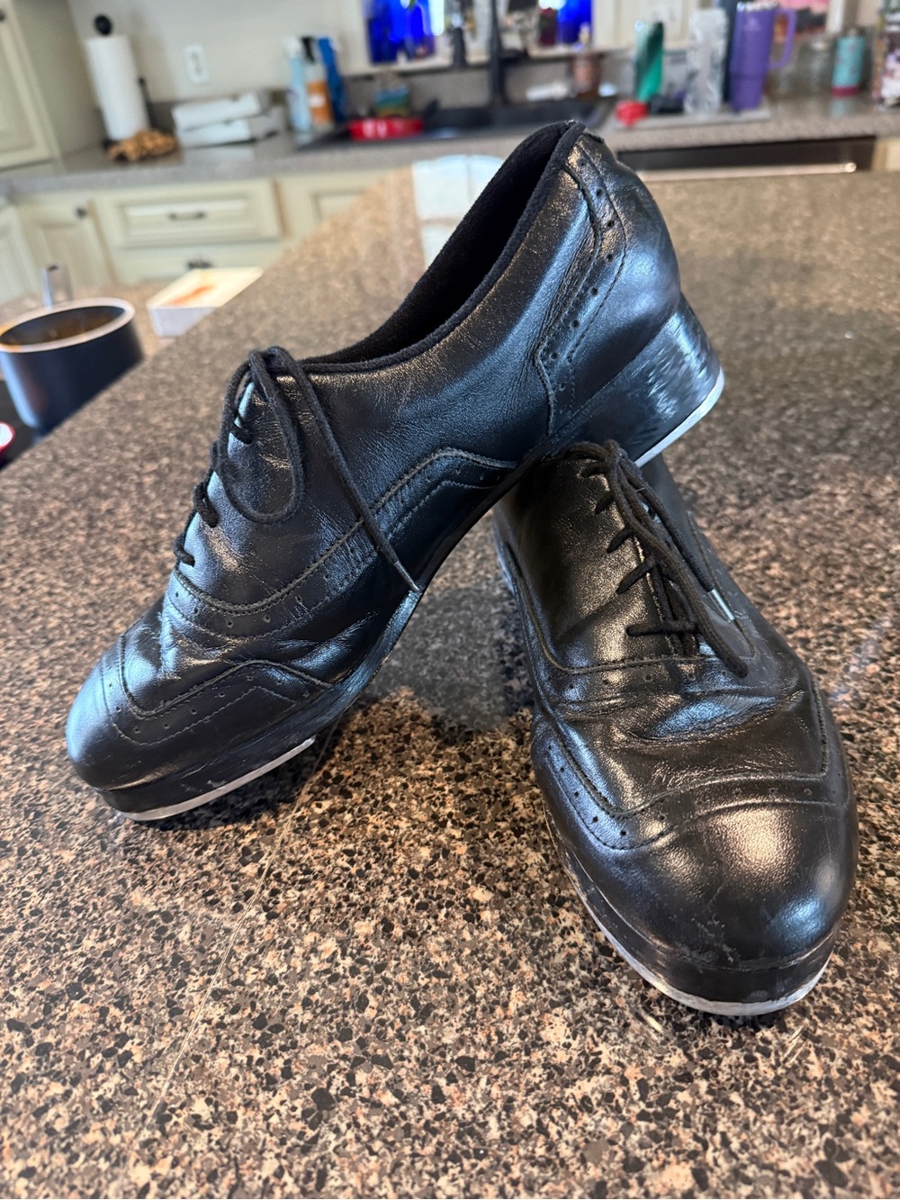 Bloch Black Leather Lace-Up Tap Shoes